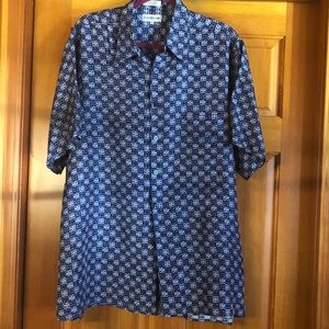 Men’s 100% Silk Casual Button Down Shirt XL